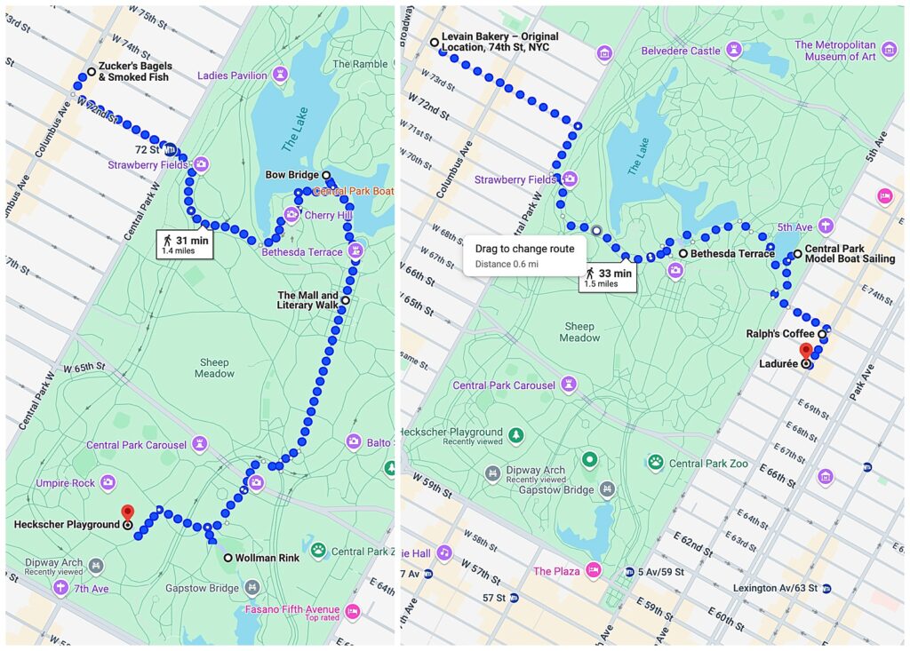 walk path through Central Park